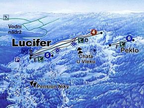 mapa lyžařského střediska u hotelu